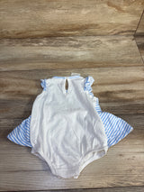 First Impressions Striped Bodysuit Dress Blue sz 0-3m