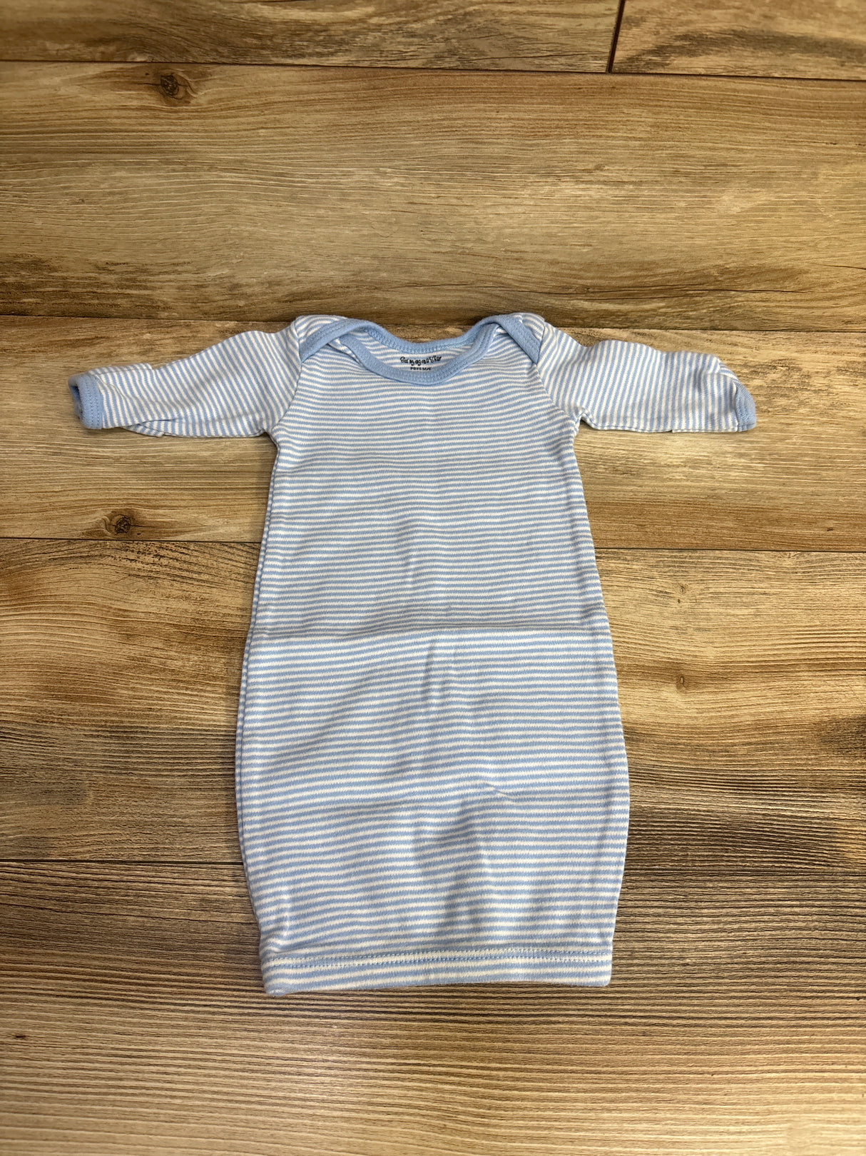 Swing On A Star Striped Light Blue Sleeper Gown sz Preemie