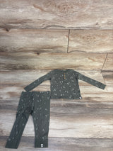 Easy Peasy Organic 2pc Tree Print Henley Shirt & Pants Set Green sz 18m