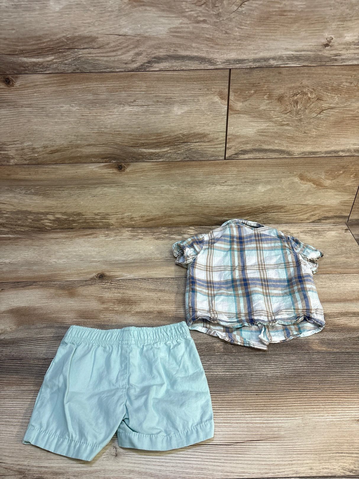 Carter's 2pc Button-Up Shirt & Shorts Set White sz 9m