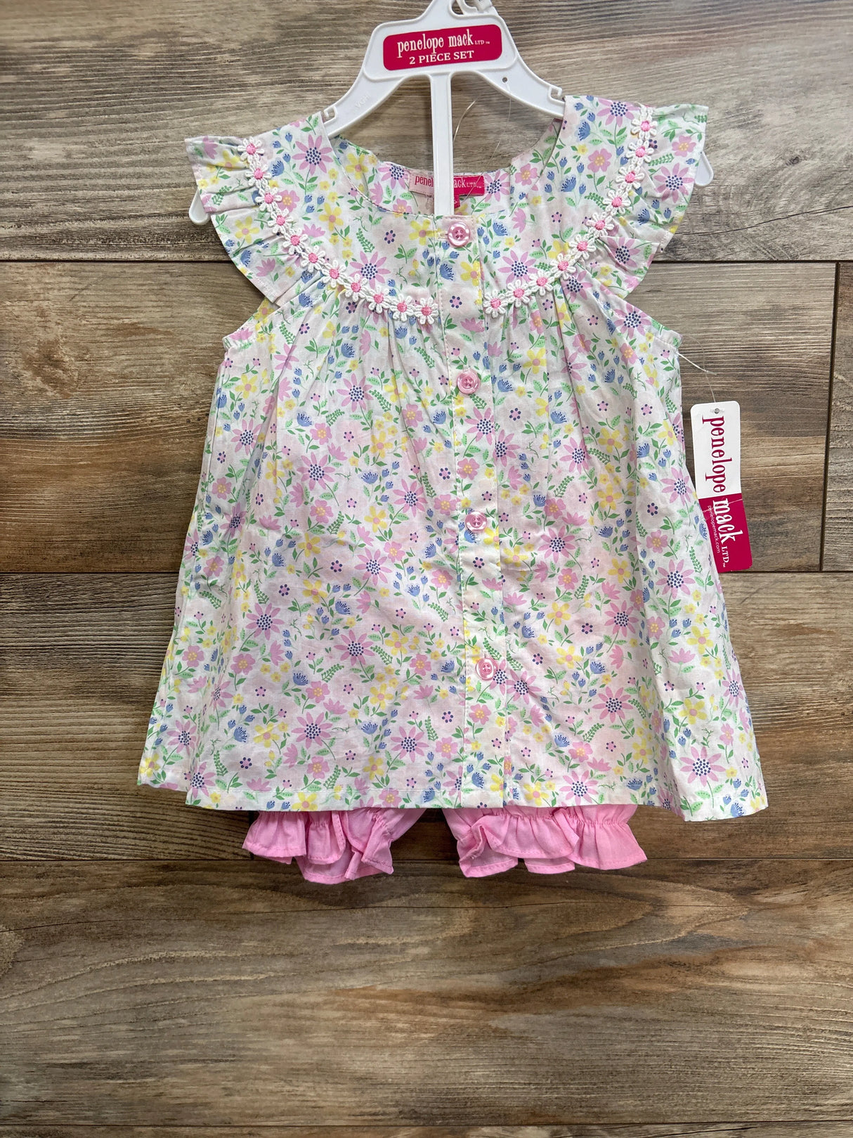 NEW Penelope Mack 2pc Button-Up Dress & Shorts Set White sz 24m