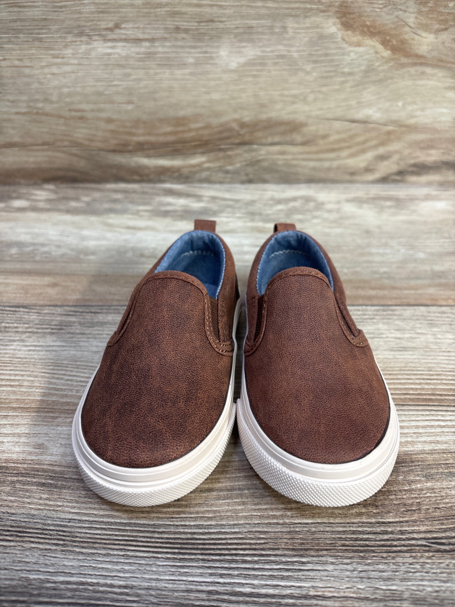 Old Navy Faux Leather Slip On Sneakers Brown sz 5c