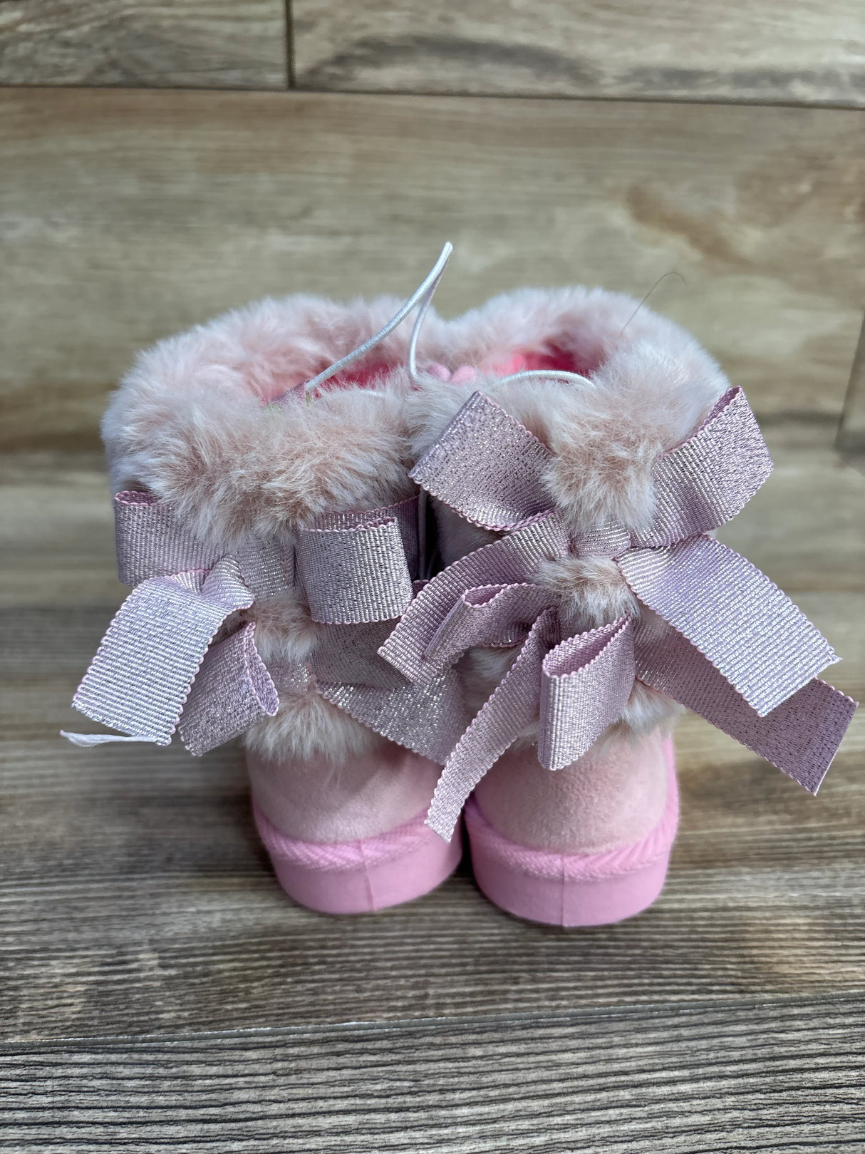 NEW First Steps by Stepping Stone Faux Fur Boots, Pink sz 3c