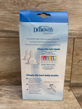 NEW Dr. Brown's 2pk Narrow Baby Bottles w/ Level 1 Slow Flow Nipple 8oz
