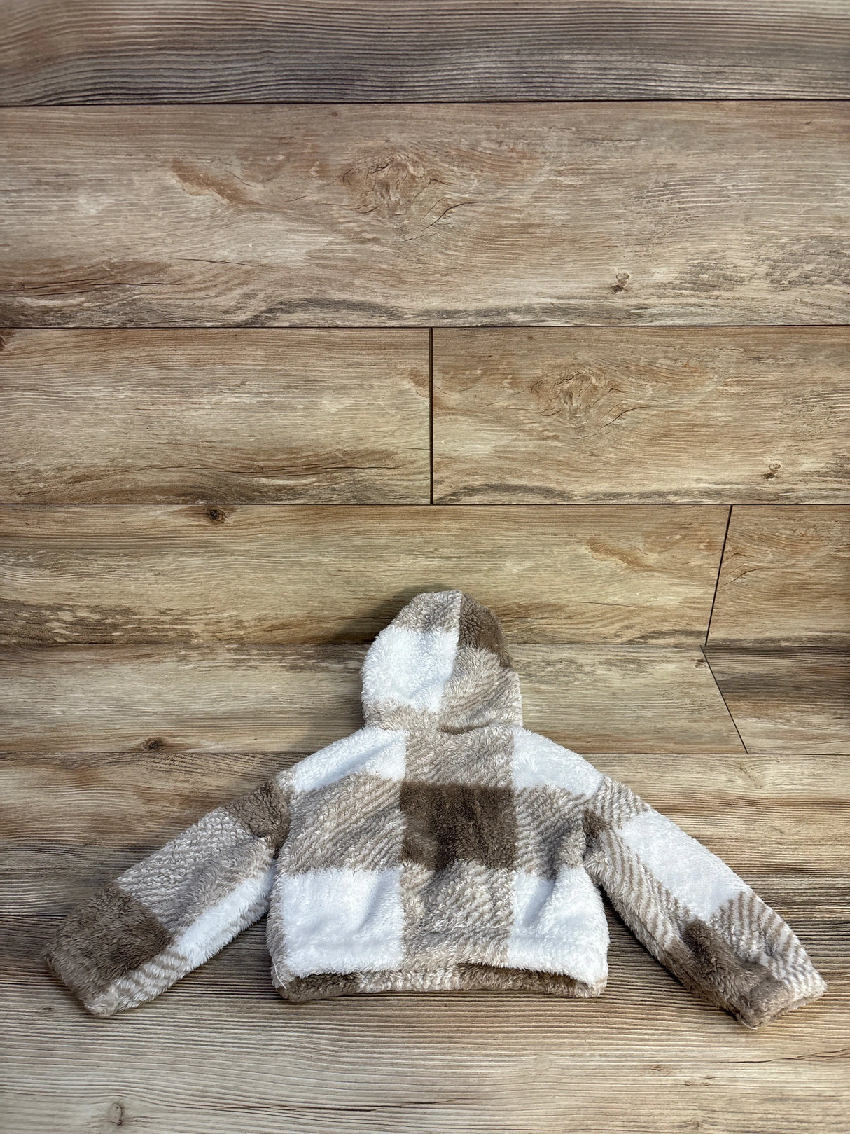 Shein Buffalo Print Plush Pull Over Sweater Brown sz 9-12m