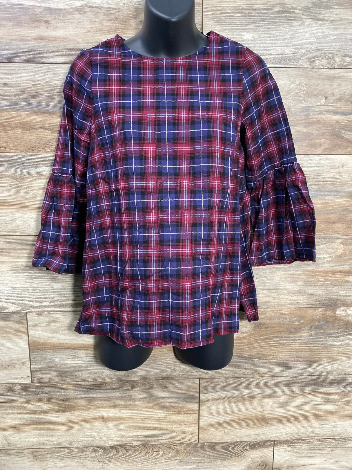 The Nines by Hatch Plaid Top Red sz Small