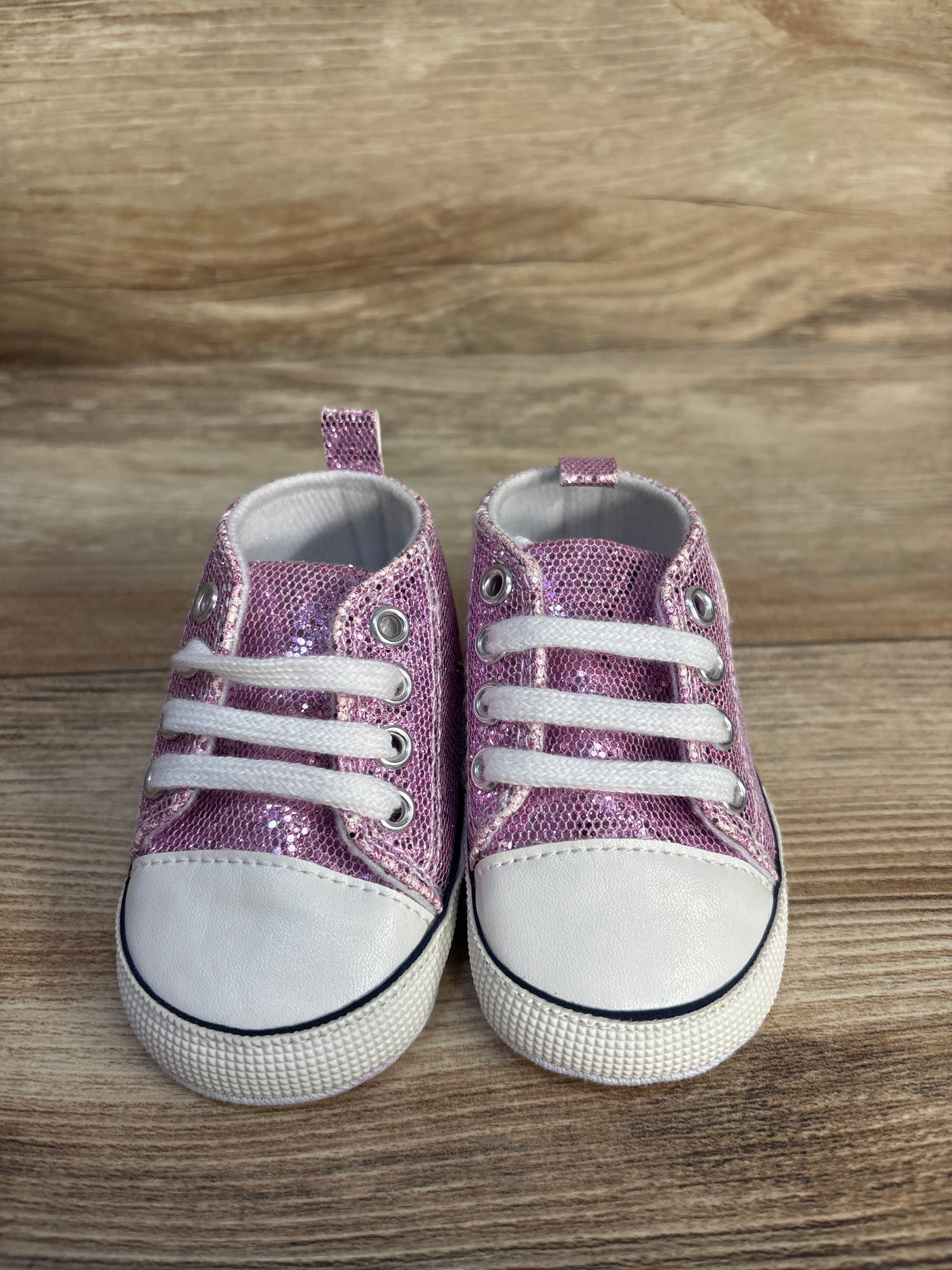 Meckior Glittery Slip-On Crib Shoes Purple sz 2c