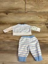 Disney Baby Striped Mickey Mouse Pull Over Sweater & Jogger Set White sz Newborn