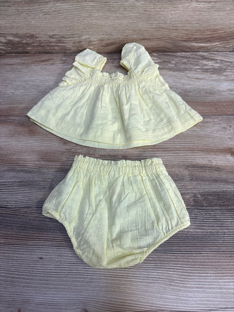 Cat & Jack 2pc Flutter Sleeve Top & Bottoms Yellow sz Newborn - Me n Mommy To Be
