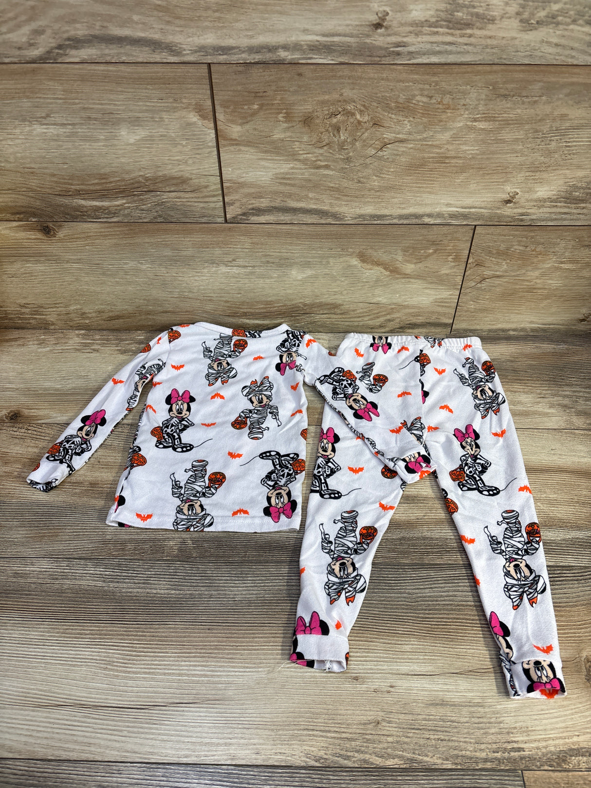 Disney 2pc Minnie Mouse Halloween Pajama Set White sz 2T
