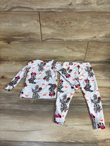 Disney 2pc Minnie Mouse Halloween Pajama Set White sz 2T