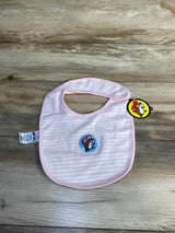 NEW Buc-ee's Striped Bib, Pink sz NB