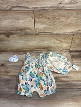 NEW Bluey 2pc Gauze Romper & Hat Set In Ivory sz 0-3m