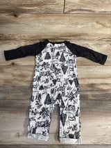 Burt's Bees Baby Farm Henley Coverall Grey sz 3-6m