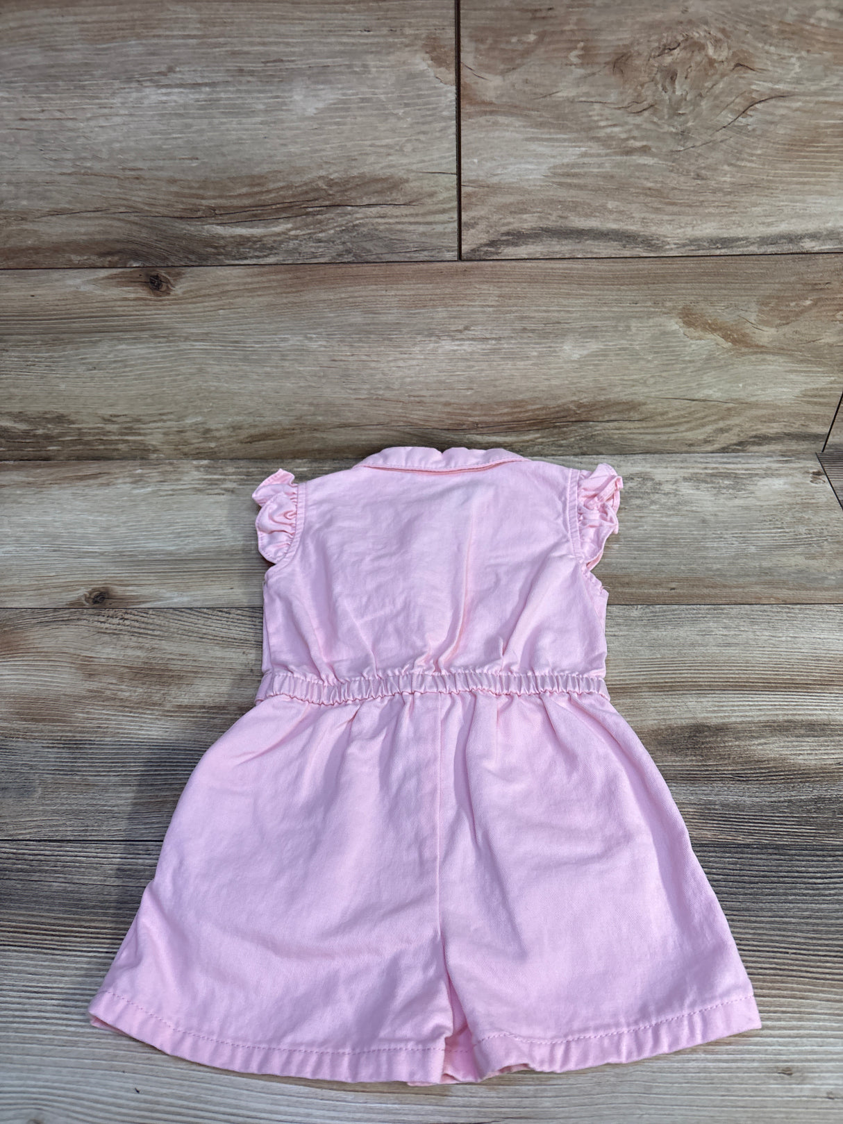 Little Lass Embroidered Denim Shortie Romper Pink sz 3T