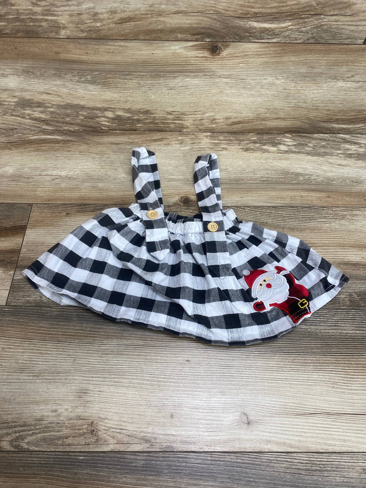 Plaid Santa Suspender Skirt White sz 9-12m