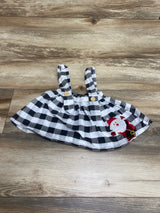 Plaid Santa Suspender Skirt White sz 9-12m