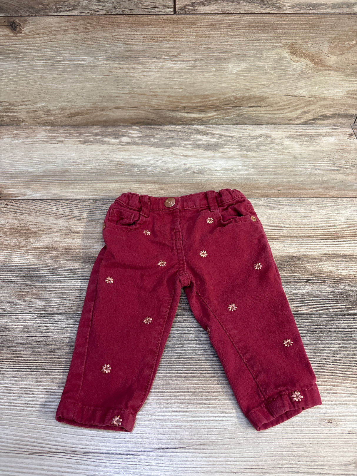 Juniors Embroidered Pants Red sz 3/6m