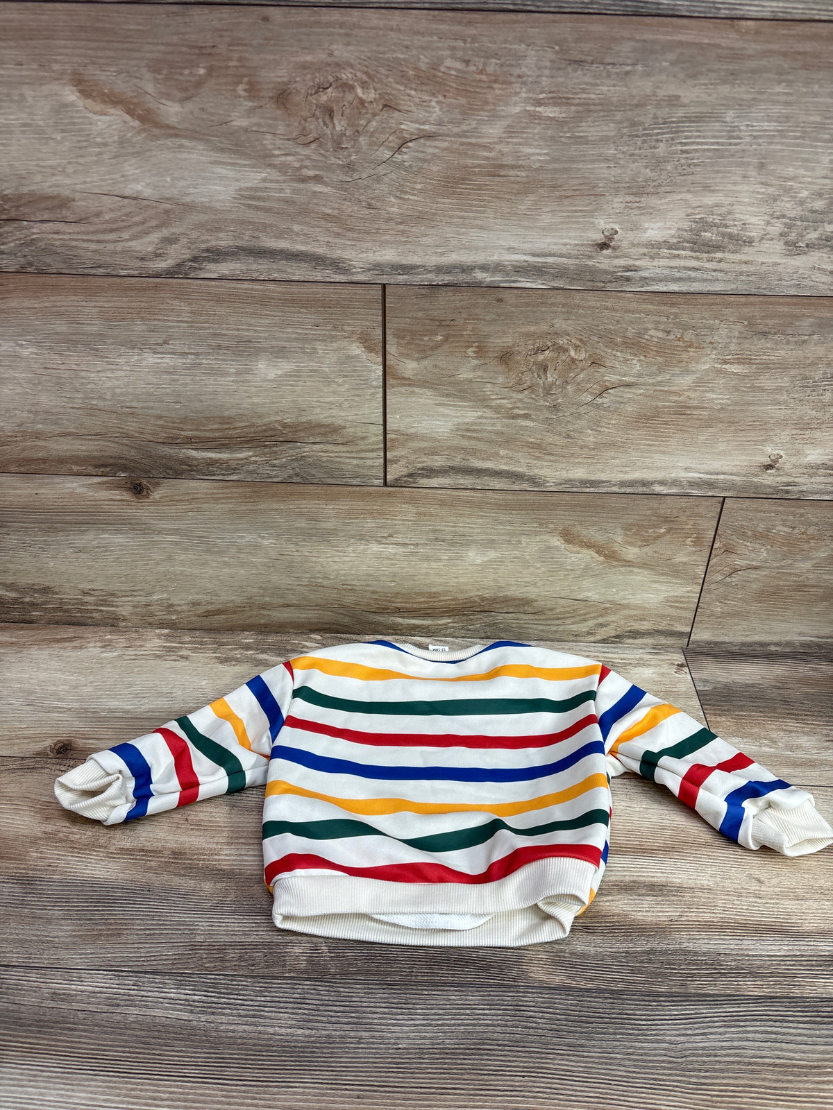 Shein Striped Pullover Sweatshirt Cream sz 12-18m