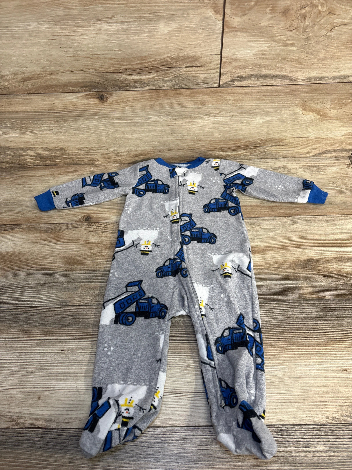 Carter's Truck & Snowman Print Blanket Sleeper Grey sz 9m