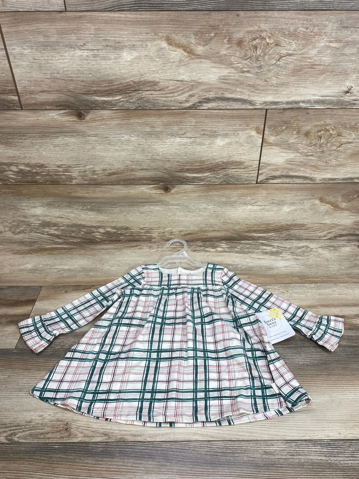 NEW Burt's Bees Baby 2pc Plaid Dress & Bloomers White sz 12m - Me n Mommy To Be