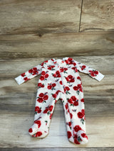 Hudson Baby Plush Rose Sleeper White sz 0-3m