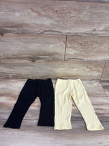 Ribbed 2pk Leggings Black/Yellow sz 12-18m