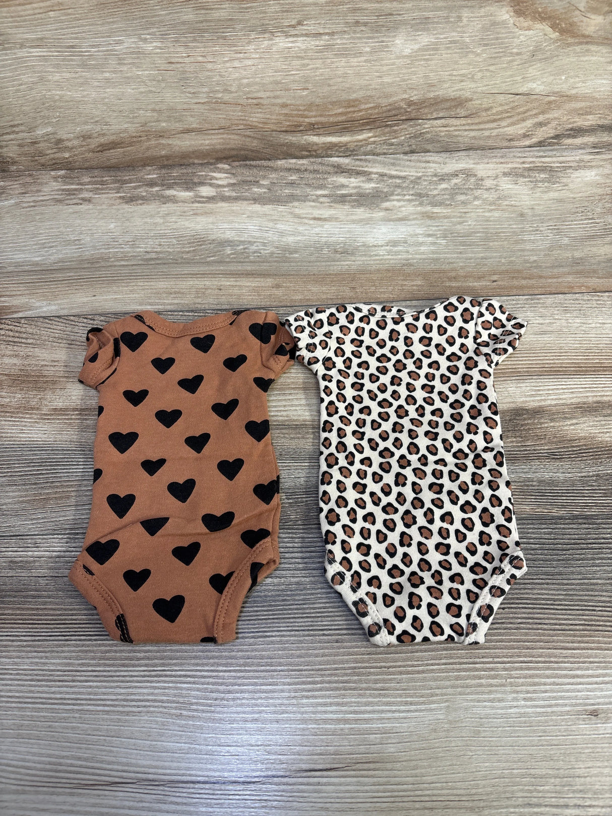 Hudson Baby 2pk Leopard Print Bodysuits Tan sz Preemie