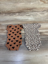 Hudson Baby 2pk Leopard Print Bodysuits Tan sz Preemie