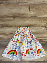 NEW Shein Colorful Graffiti Sleeveless Dress White sz 2-3Y