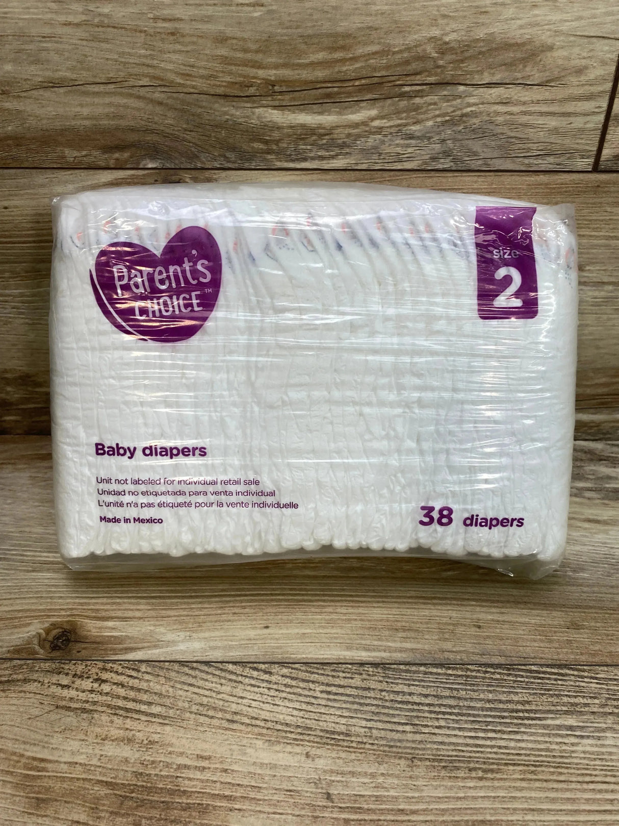 NEW Parent's Choice 38Ct. Diapers Sz 2