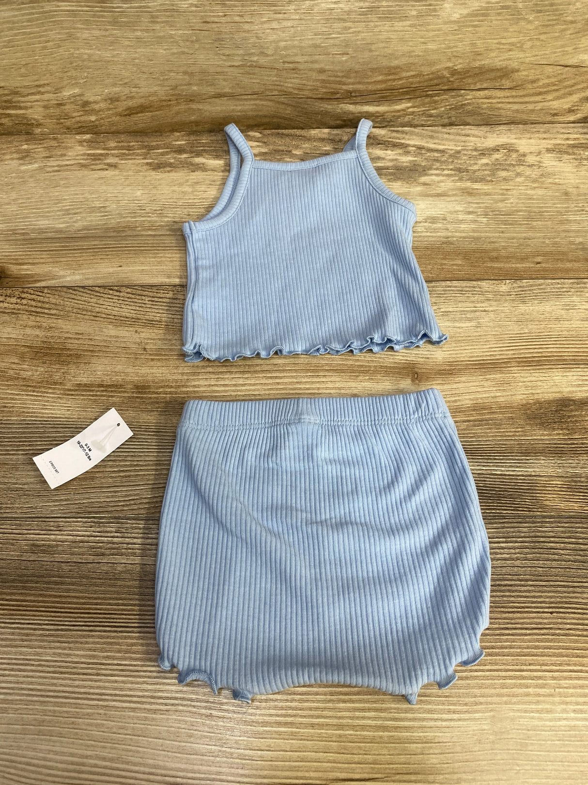 NEW Old Navy 2pc Rib-Knit Cami & Shorts Blue sz 0-3m