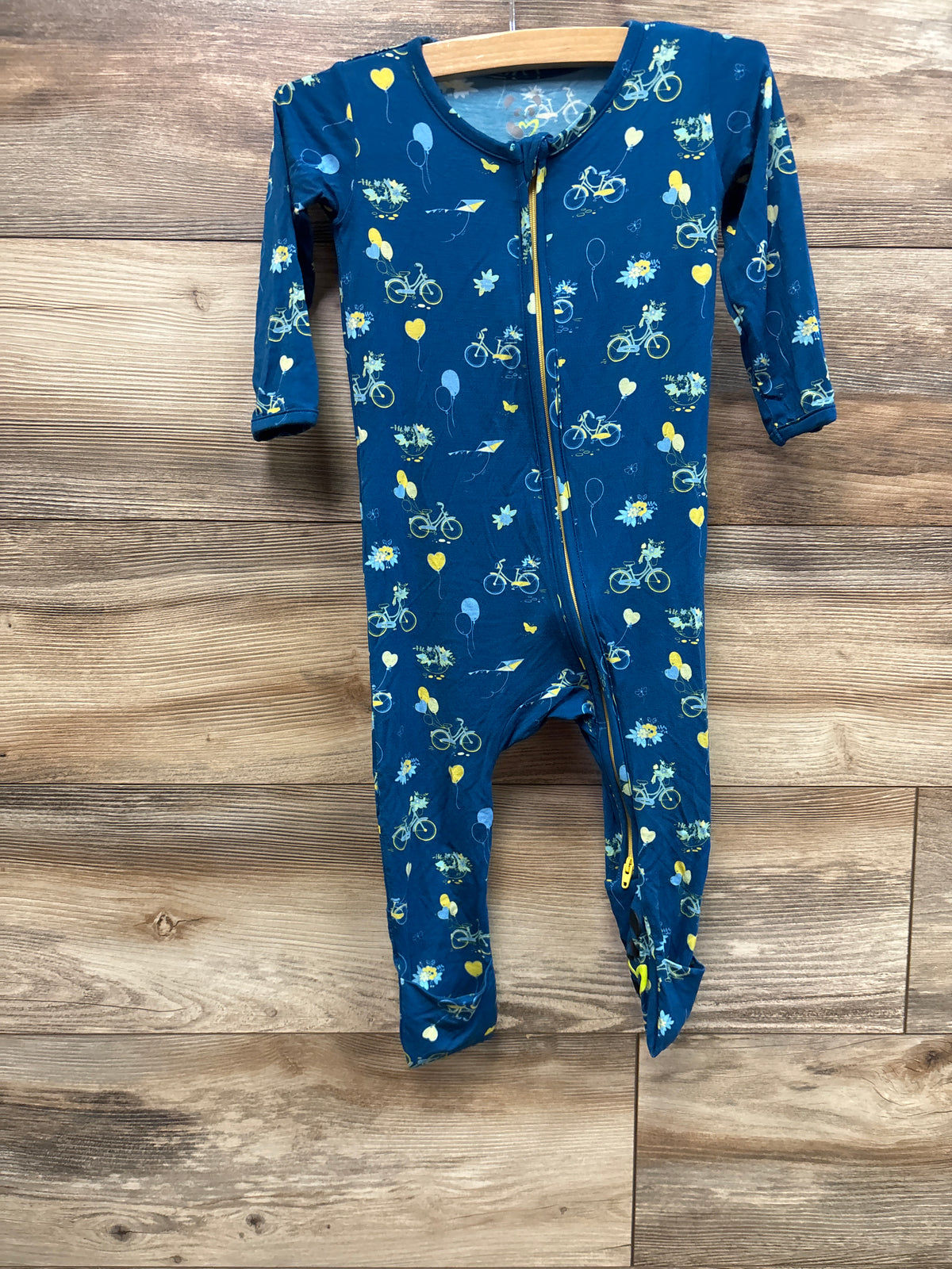 Bellabu Bear Bamboo Convertible Footie Blue sz 12-18m