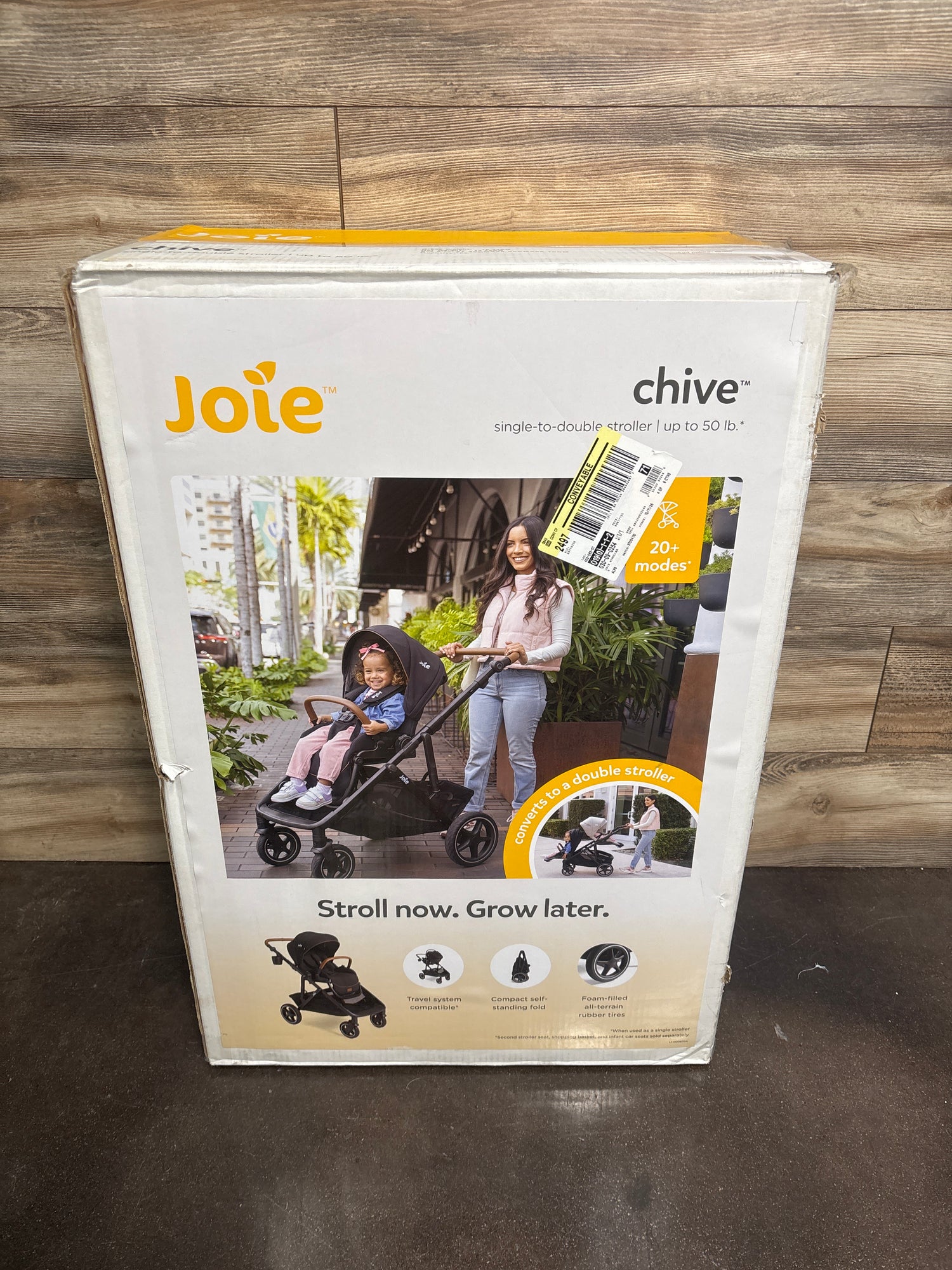 NEW Joie Chive Single to Double Stroller in Shale