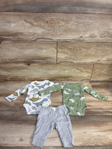 Carter's 3pc Striped Bodysuit Set Green sz 3m