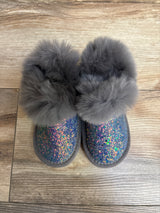 Glitter Faux Fur Ankle Boots Grey sz 5c