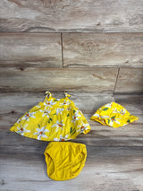 Just One You 3pc Dress, Bloomers & Hat Set Yellow sz 3m