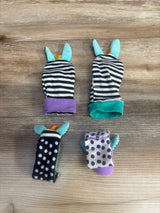 4pk Wrist Rattle & Foot Finder Sock Set, Blue/Purple Animals