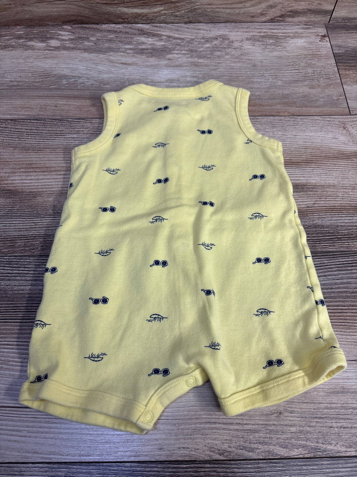 Carter's Sunglasses Button Front Shortie Romper Yellow sz 9m
