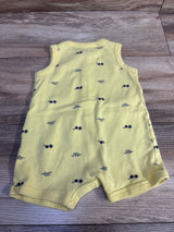 Carter's Sunglasses Button Front Shortie Romper Yellow sz 9m