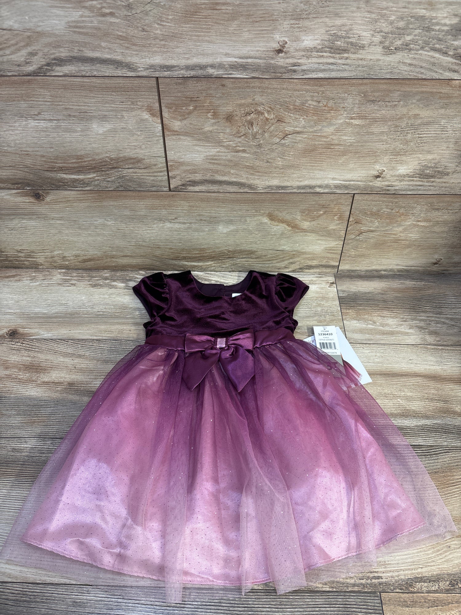 NEW Jona Michelle Velvet Tulle Dress Purple sz 3T