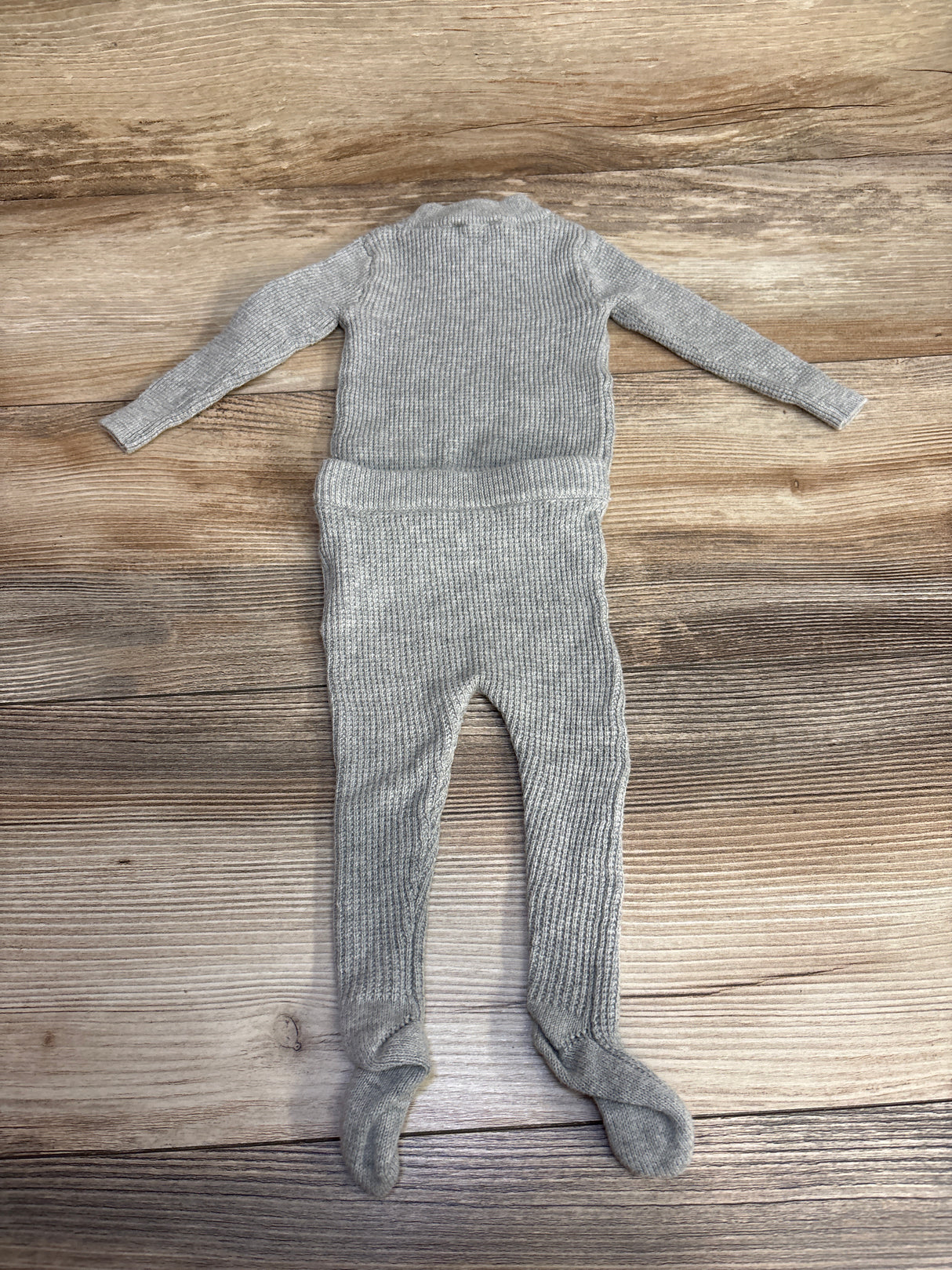 NooVel Thermal Shirt & Footed Pants 2pc Set Grey sz 3m