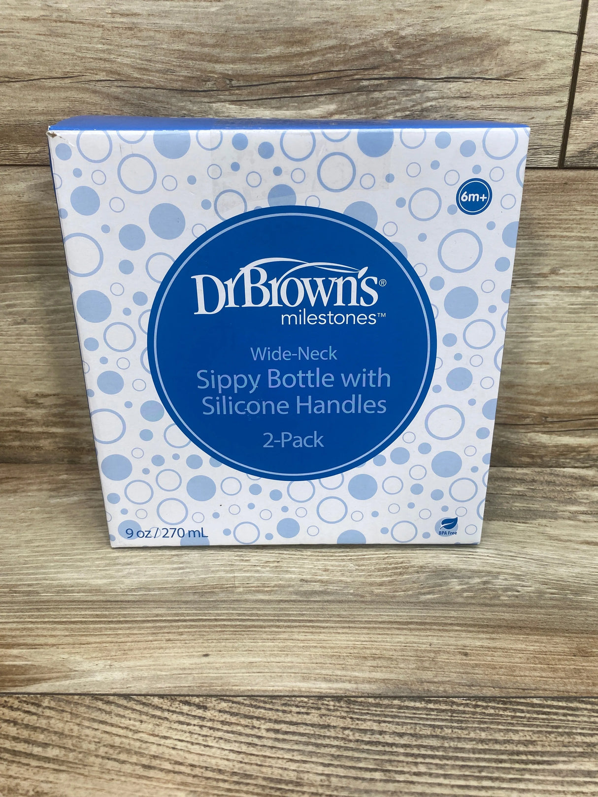 NEW Dr. Brown's Milestones Wide-Neck Sippy Spout Bottle with 100% Silicone Handles