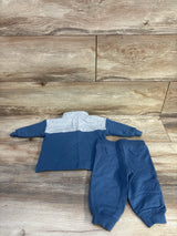 Just One You 2pc Quilted Half-Zip Sweatshirt & Joggers Set Blue sz 6m