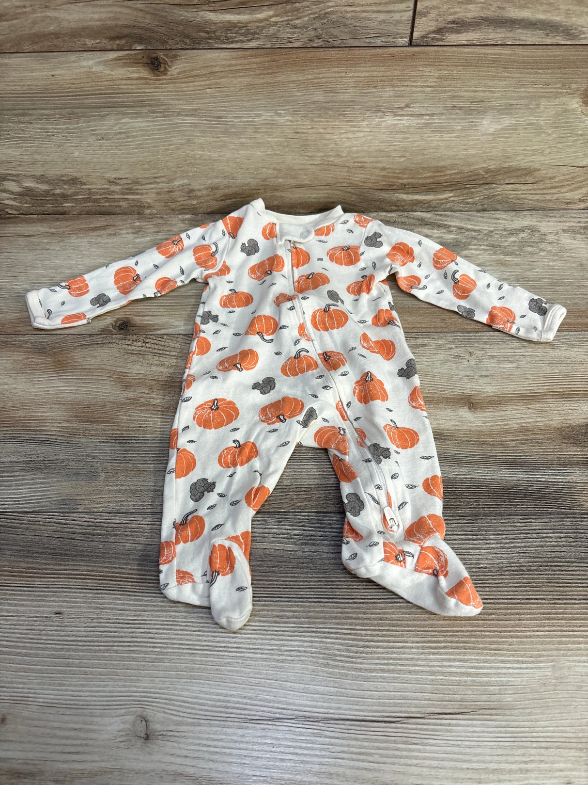 Little Planet Pumpkin Print Sleeper White sz 3m - Me n Mommy To Be