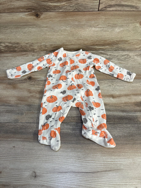 Little Planet Pumpkin Print Sleeper White sz 3m - Me n Mommy To Be