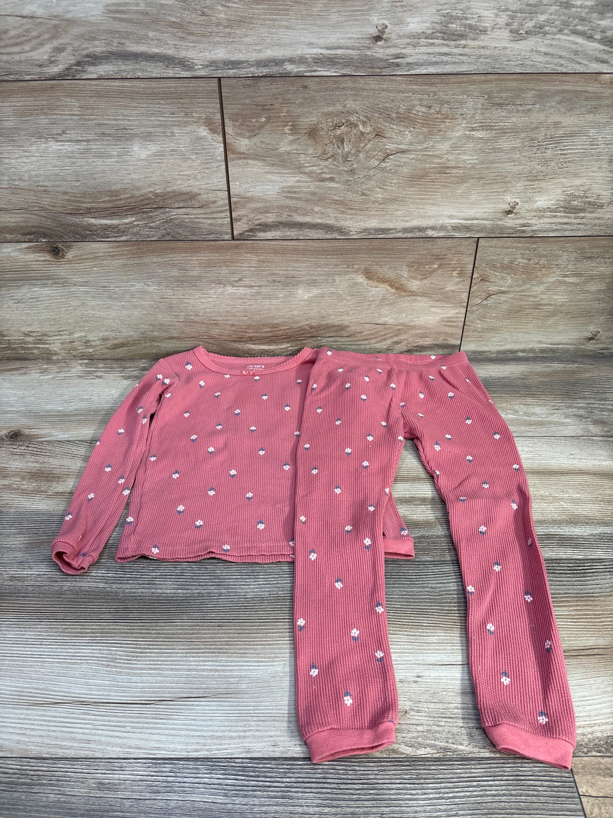 Just One You 2pc Waffle Knit Pajama Set Pink sz 4T