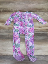 Bums & Roses 'You Had Me at Hydrangea' Bamboo Ruffle Footie Pink sz 12-18m