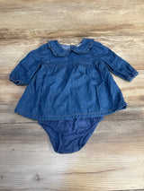 Cat & Jack 2pc Chambray Dress & Bloomers Set Blue sz 3-6m