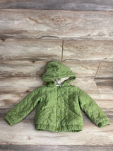 Old Navy Heart Print Plush Lined Jacket Green sz 5T